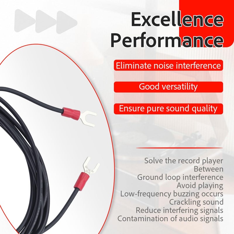XVRTJ Parts Shop Phonograph Turntable Ground Wire for Magnetic Cartridge Turntables, 6-ft Technic (2 Pack) - Image 3